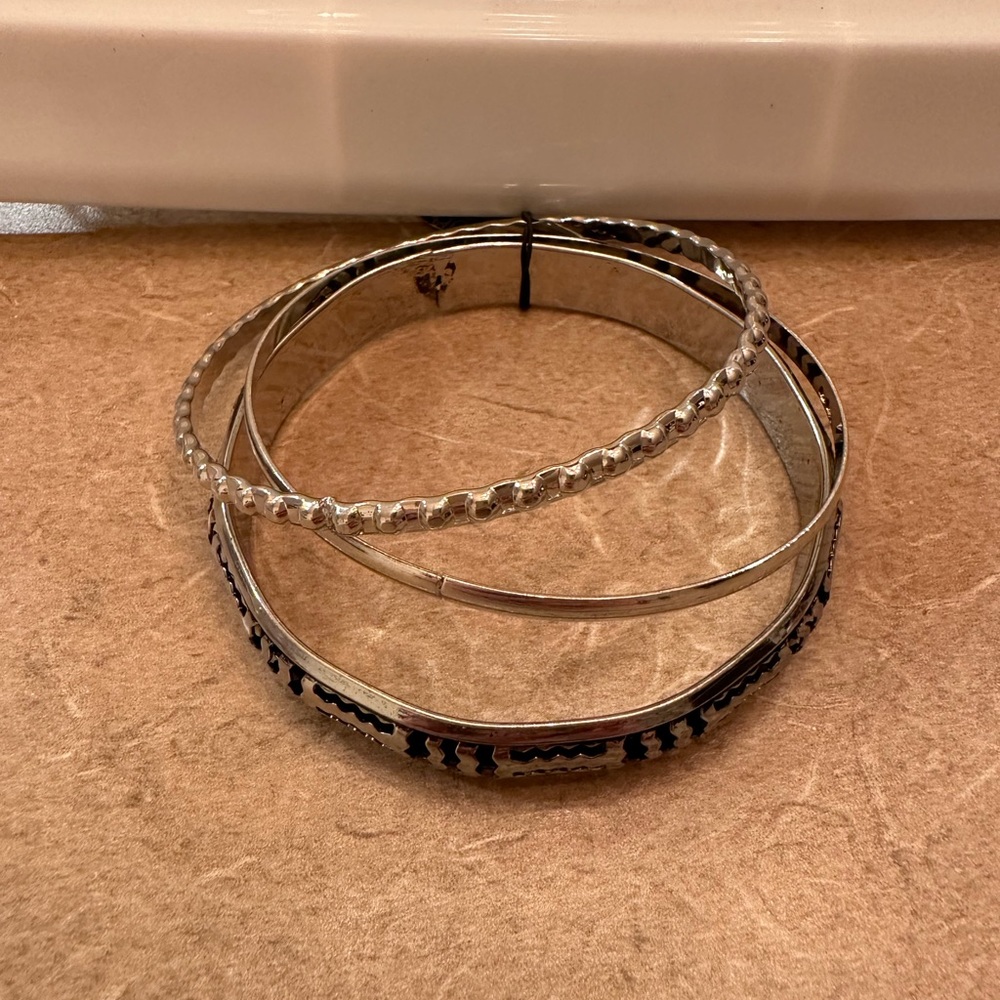 Silver set of bangles